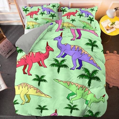 3D Bedding Set 2/3pcs Kids Child Duvet Cover Queen King Size Animal Cartoon Dinosaur Printing Bedclothes Comforter Pillowcase