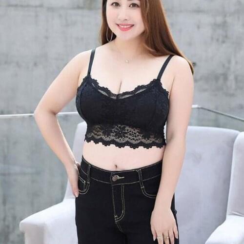 Fashion Lace Large Size Wrapped Chest No Steel Ring Adjustable Sling Thicken Chest Pad Petal Bra