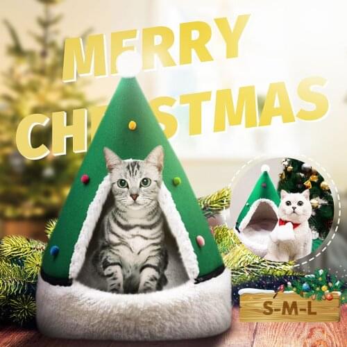 Pet Cat Bed Soft Pet Cushion Dog House Christmas For Dogs Tent High Quality Cotton Small Dog Sleeping Bag Travel Products Gear
