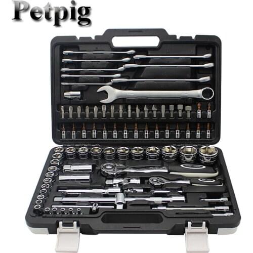 86pcs Tool for Car Repair Ratchet Set of Keys for Car Repair Tool Box with Tools Car Repair Combination Tool Set of Hexagons