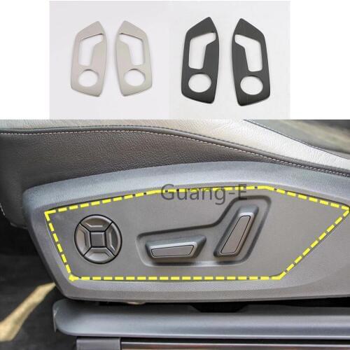 For Audi Q3 F3 2018 2019 2020 Car Sticker Styling Seat Adjustment Knob Button Switch Trim Button Frame Parts 2pcs
