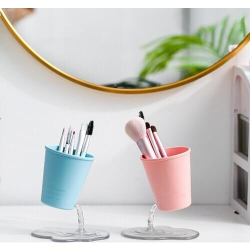 Desktop Makeup Brush and Pencil Storage Box Suspended Leaking Pen Holder Multifunctional Desktop Cosmetics Storage Box Case Pen