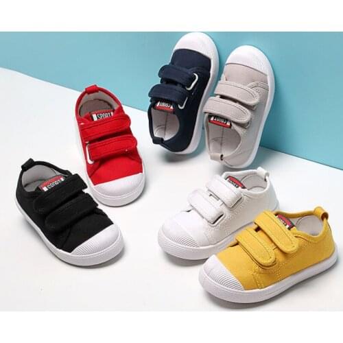 2021 Spring and Autumn New Childrens Canvas Shoes Girls Shoes Boys Soft Sole Antiskid Childrens White Shoes Board Shoes