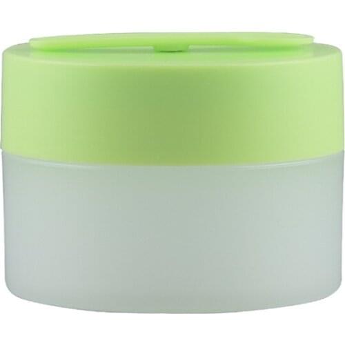 15Pieces New Arrival Plastic PP Round Frost Cosmetic Cream Empty Jars Refillable Bottle Green Screw Cap Packaging Container 100G