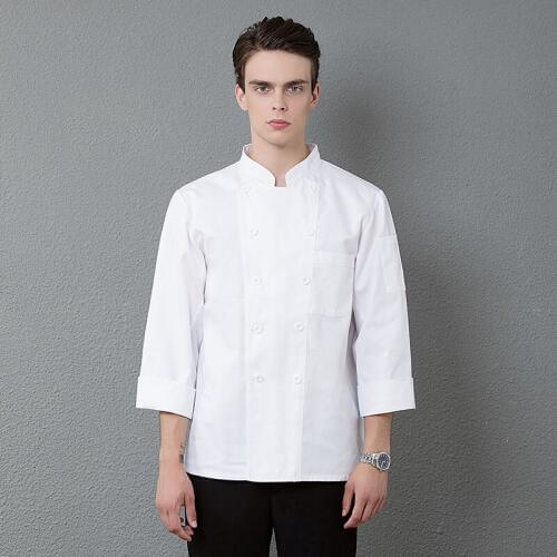 Long sleeves restaurant uniform chef coat Quality Hotel cook costume Jacket Baker Barber Uniforms Kitchen Top workwear uniforms