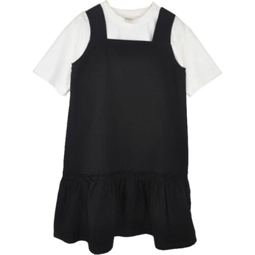 Brand Baby Girls Dress New 2020 Kids Jumper Children Clothes Ruffles Girls Overall Dress Cotton Teenager Suspender Dress,#3879