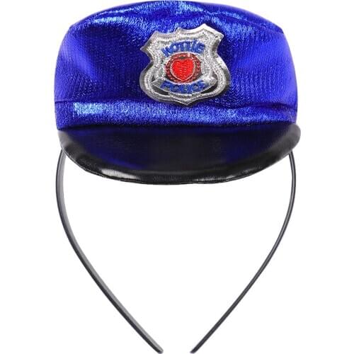 Police Hat Police Cosplay Costume Accessories Halloween Cop Mini Cop Stage Show Cap Head Hoop for Party Performance Masquerade