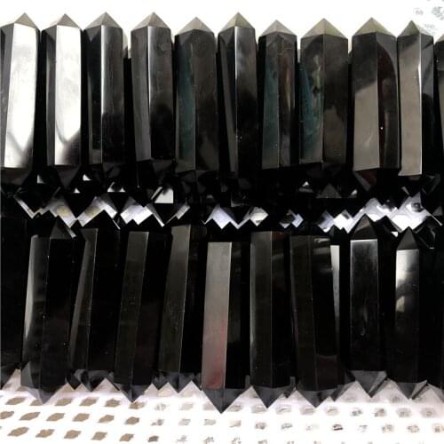 5kg Natural obsidian point double tip polished fine crystal pillar repair rod wholesale