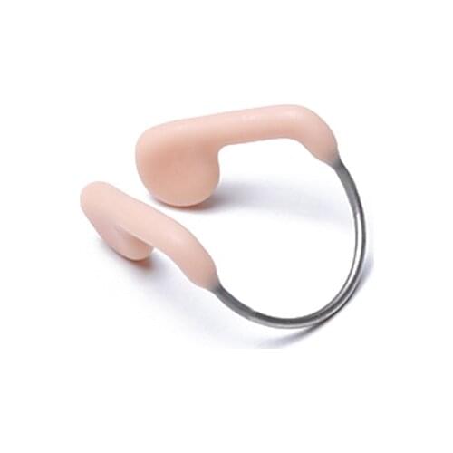Durable No-Skid Soft Silicone Steel Wire Nose Clip for Swimming Diving Water Sports Nose Clip Skin Color Swimming Accessories