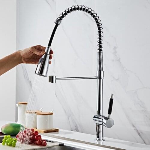 Kitchen Faucet Deck Mounted Mixer Tap 360 Degree Rotation Stream Sprayer Nozzle Kitchen Sink Hot Cold Taps