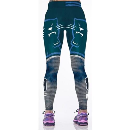 Sport Women Leggings High Waist Trouser Workout Capris Sexy Slim Fitness Jogging Jeggings America Football Cat 3D Print Gym Pant