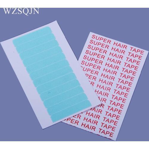 5 sheets Super adhesives blue replacement tape for brazilian hair 4cm*0.8cm 60 tabs double-sided lace front support tape strips