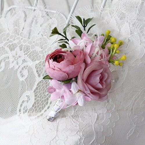 Wedding Supplies Bride Corsages White Wrist Flower Marriage Decoration Bracelet Corsages Girlfriends Sisters Wrist Flower
