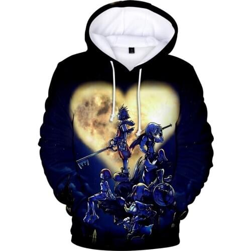 Trendy Popular 3D kingdom hearts Sweatshirt Hoodies Men/women Hip Hop Autumn Streetwear Hoodies Sweatshirt For Couples Clothes