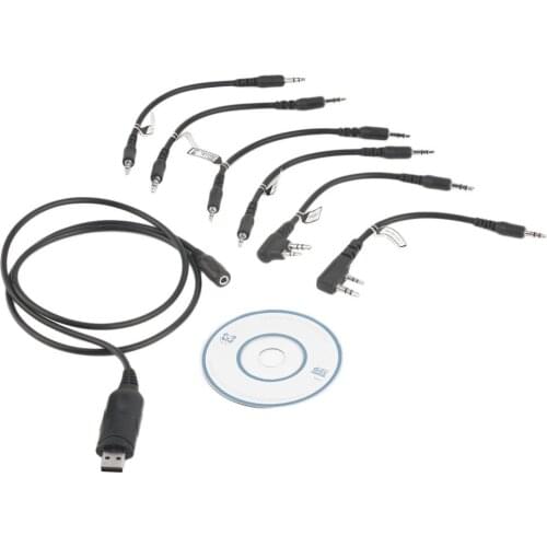 A Set 6 in 1 6in1 USB Program Programming Cable For Baofeng UV5R UV-5R 888S Retevis RT5R H777 Kenwood Dual Radio Walkie Talkie
