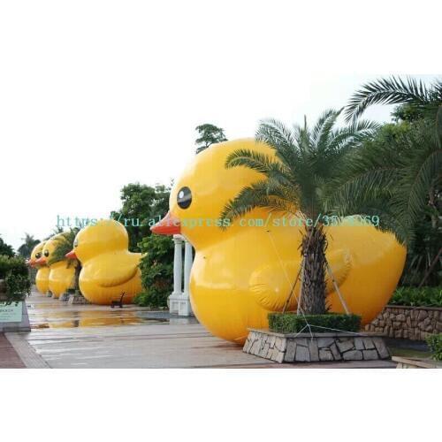 Funny giant yellow inflatable duck floating rhubarb duck for sale