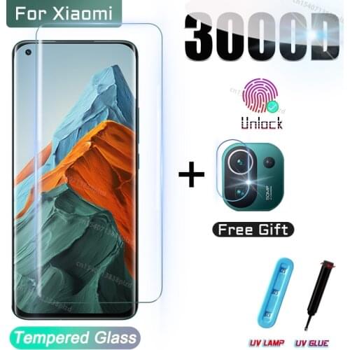 UV Tempered Glass For Xiaomi Mi 11 Ultra Screen Protector Redmi Note 10 Lite Pro Note10 10T 11i Mi11 Mi10 10S S T 11Lite 5G Film