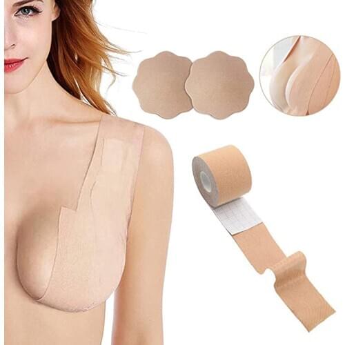 Breast Tape Gathering Invisible Tape Strapless Bra Bra Slack Body Instant Sticky Magic Suction Latex Push Up For Women Boob Tape