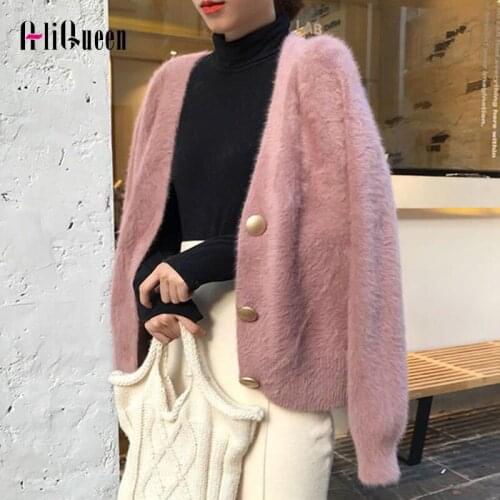 2020 Autumn Women Long Sleeve Single Breasted Knitted Loose Sweater Cardigan Winter Thick Soft Cashmere Coat Korean Sweaters