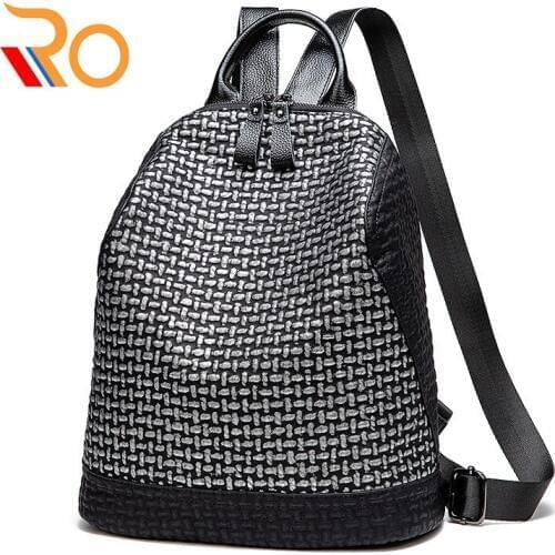 Genuine Leather Women Backpack 2019 New Designer Female Large Laptop Backpack School Bags For Teenage Girls Ladies Rucksack