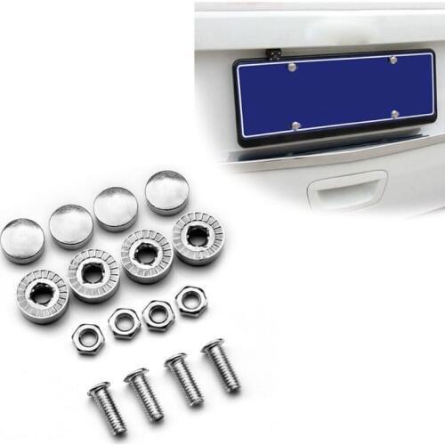 1 Set Universal Car Truck License Plate Frames Screw Cap Kit Tag Metal Latches Cover