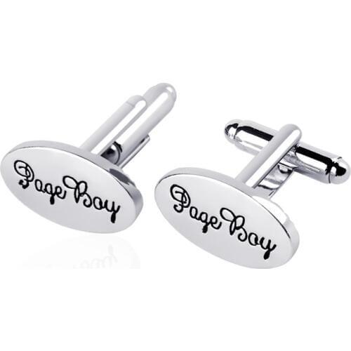 1 Pair Mens Silver Oval Wedding Cufflinks Groom Best Man Usher Page Boy Father Of The Bride/Groom Cuff Link Gift