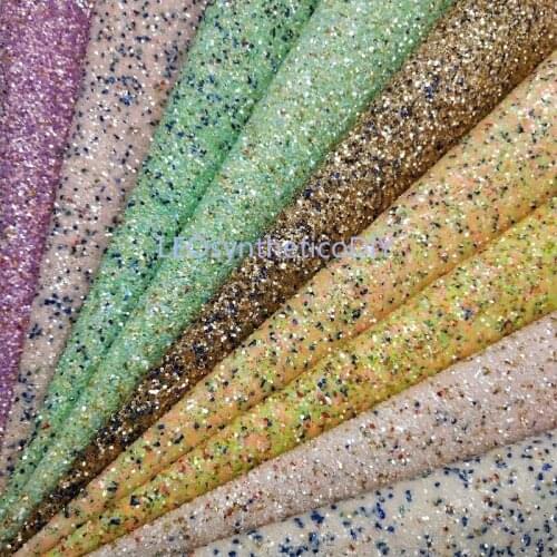 1PC 21X29CM Glitter Fabric, Chunky Glitter Leather Fabric, Glitter PU Fabric for DIY Bows LEOsyntheticoDIY T216