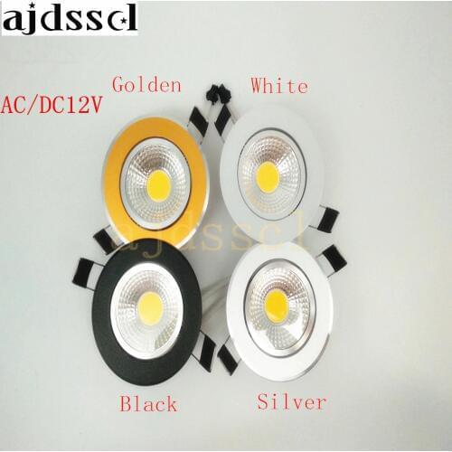 1PCS Super Bright Recessed LED Dimmable Downlight COB 3W 5W 7W 12W LED Spot light LED decoration Ceiling Lamp AC/DC 12V