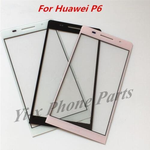 1PCS Outer Top Screen Lens Front Glass For Huawei Ascend P6 LCD Touch Screen Glass Lens Replacement Parts