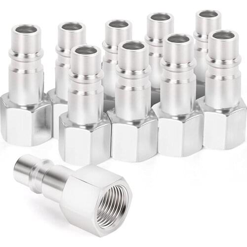 10PCS 1/2-Inch NPT Female Industrial Air Tool Fitting, 1/2-Inch High Flow Pneumatic Plugs Max Working Pressure 150PSI