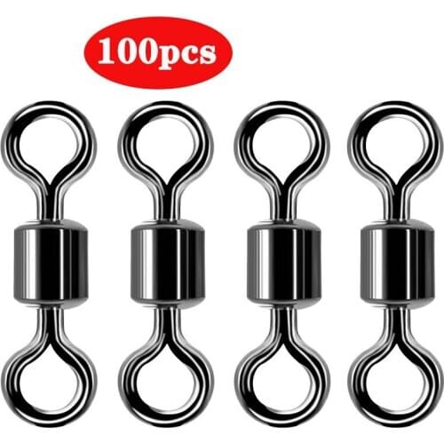 100pcs High-speed ring accessory table fishing connector stainless steel 8-word ring accessory subline linker fishing equipment