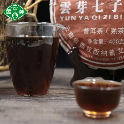 2014 Year Premium China Yunnan Ripe Pu-erh Yunya Qizi Cake Tea 400g Health Care Shu Pu-erh Cha