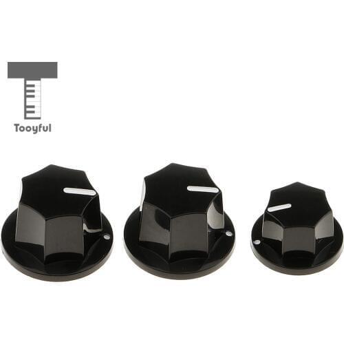 Tooyful Tooyful Plastic 3 Pieces Tone Volume Toggle Control Knob Button Cap for JB Jazz Bass Replacement Parts DIY
