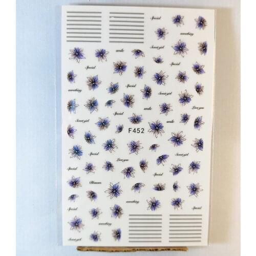 3D Nail Sticker Interesting Design Nail Foil Blooming Flowers Line Self-Adhesive Sticker for Manicure Nail Art Decoration