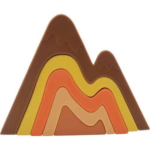 5pcs/set Silicone Stacking Blocks Infant Montessori Teethers Toy Sensory Toy