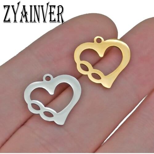 5Pcs Stainless Steel Love Heart Hollow 8 Shape Simple Infinite Charms Jewelry Making DIY Accessories Pendant Earrings Necklaces