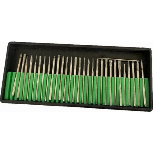 Abrasive Tools Shank Diamond Grinding Burr Needle Point Engraving Carving Polishing Glass Jade Stone Drill Bit Rotary Tool Set