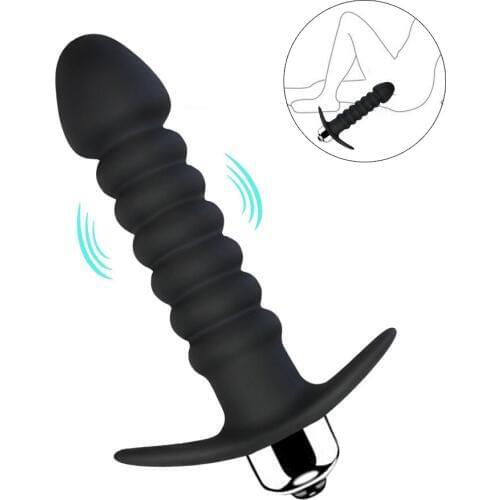 Anal Vibrator Butt Plug Beads Single Vibration Modes Prostate Massager Anal Beads Sex Toy for Men Women