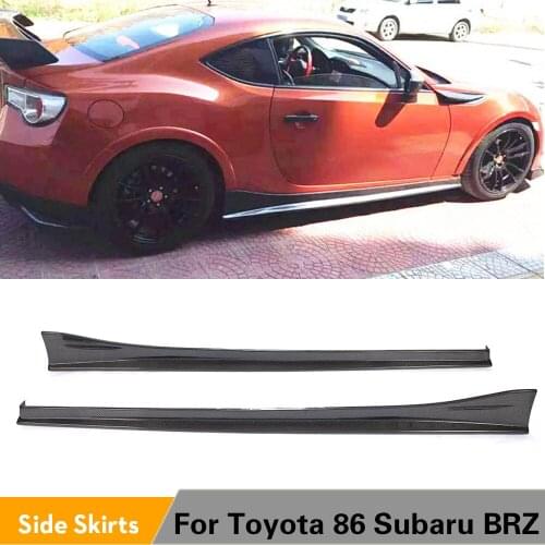 Carbon Fiber Side Skirts Extension Lip Car Body Kit Side Lip Splitters For Subaru BRZ Toyota FT86 GT86 Apron 2013 - 2020