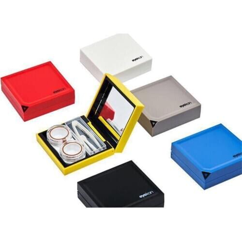 Ins Magnetic induction contact lens case with mirror temperament beauty lens case contact lens storage box gift