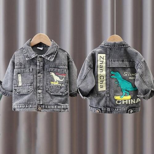 Kids Denim Jackets for boys 2021 Spring Autumn Cartoon Casual Tops Children Frosted Outerwear From 1 to 10 Years