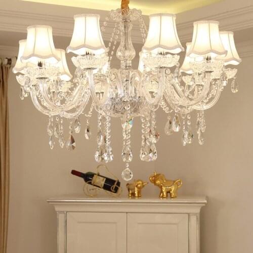 White Crystal Chandeliers Modern LED Chandeliers For Living Room Lustres De Sala De Cristal Wedding Decoration Europe Style