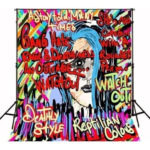 VinylBDS Art Graffiti Wall Photography Background Woman Custom Muslin Photography Backdrop English Letter Newborn Photograph