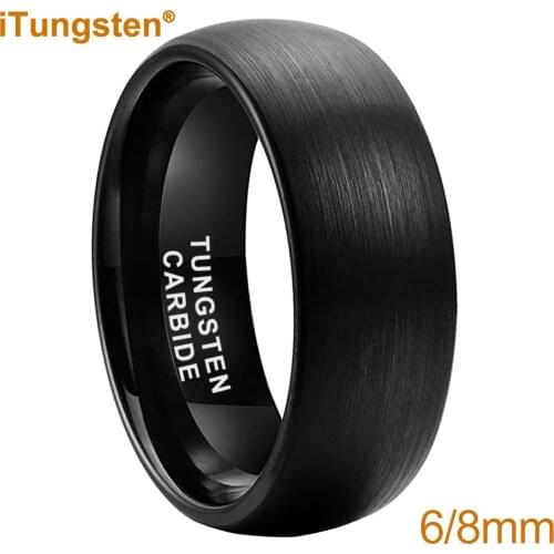 6MM Black Tungsten Wedding Ring Band Engagement For Men Women Domed And Matte Finished
