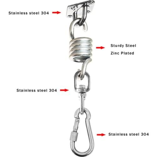 12Pcs Hammock Chair Ultimate Hanging Kit Mount Plate Spring Swivel Snap Hook