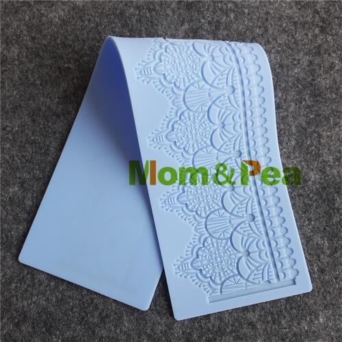 Mom&Pea GX190 Free Shipping Lace Mold Cake Decoration Fondant Cake 3D Mold Food Grade Silicone Mould