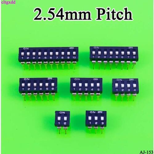 Cltgxdd Slide Type Switch Module 2 3 4 5 6 8 10 PIN 2.54mm Position Way DIP Pitch Toggle Switch Black Snap Switch Dial Switch