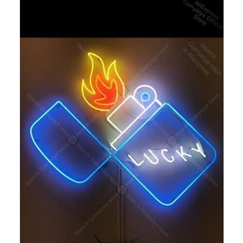 Neon Sign for cigarette lighter flame Neon Bulb sign handcraft lucky neon Garage Decoration Shella Lamp Neon Deer Sign Bar Neon