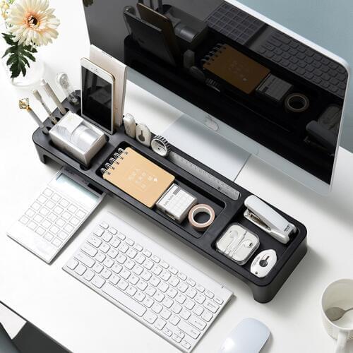 Plastic Desktop/Stationary Organizer Table Storage Shelves Office Storage Organizer Computer Rack Keyboard Shelf for Phone