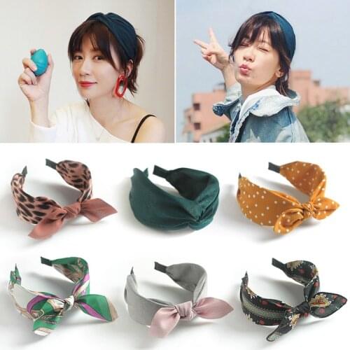 Korean Fabric Headband Women Cross Bow Wide Hairband Female Fashion Hair Knotted Hairband Tiara Headwear Hair Accessories